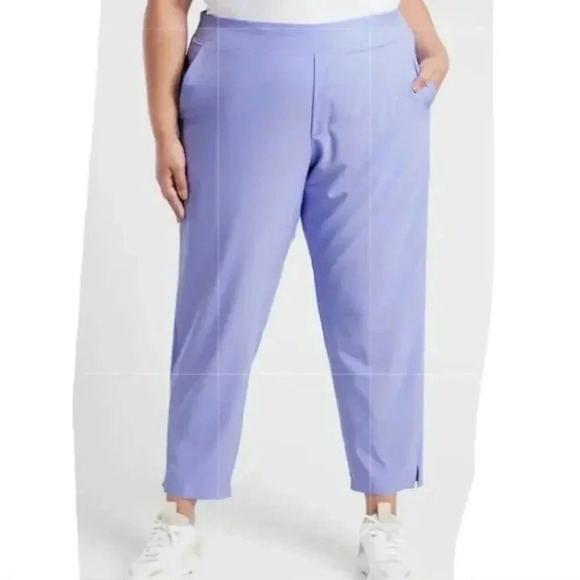 Athleta Brooklyn Ankle Pant Lightweight Straight Leg Pockets Purple Plus Size 20 - Picture 9 of 9